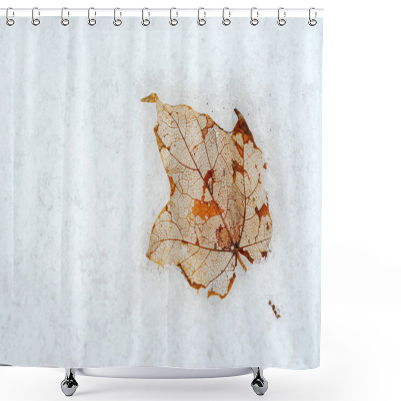 Personality  Leaf On Snow Shower Curtains