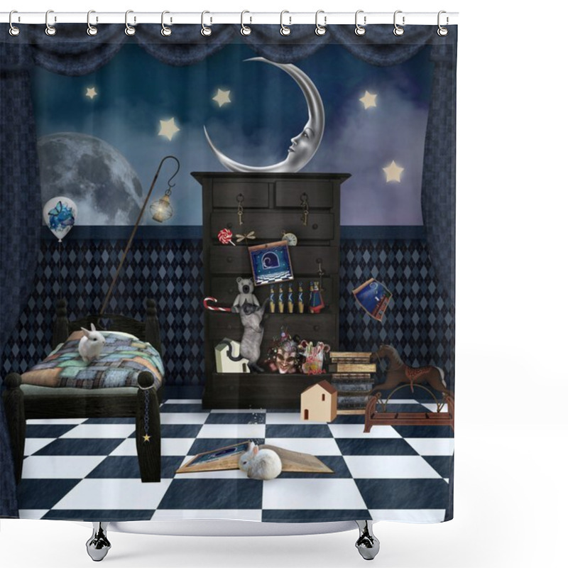 Personality  Good Night Magic Room Shower Curtains