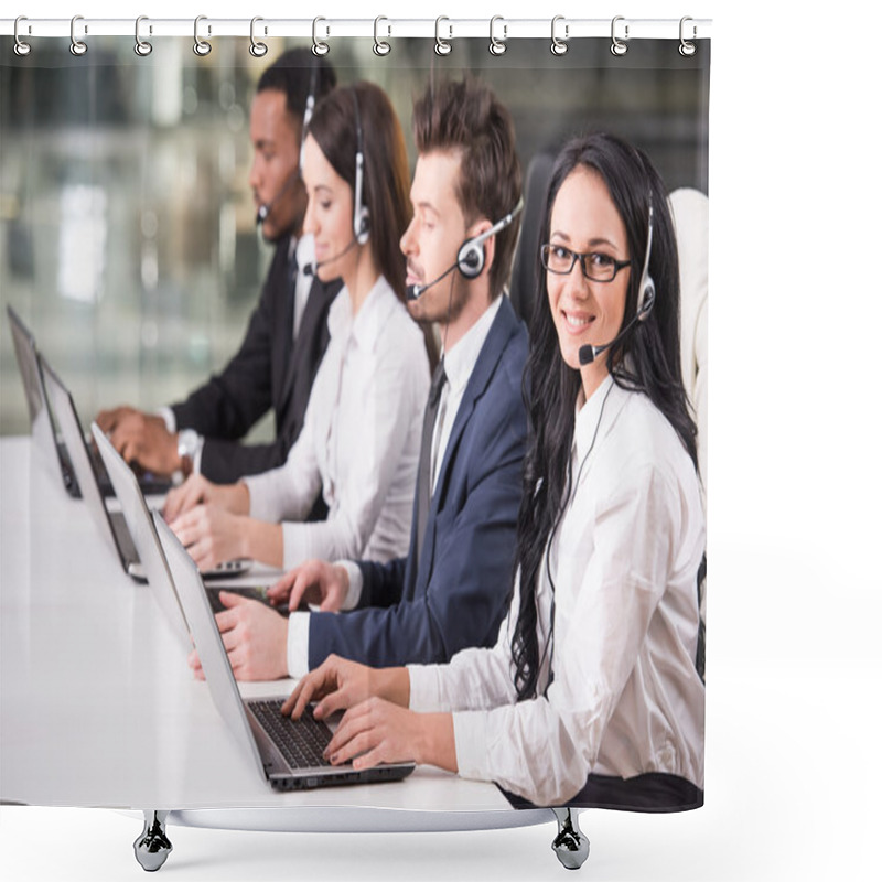 Personality  Call Center Shower Curtains