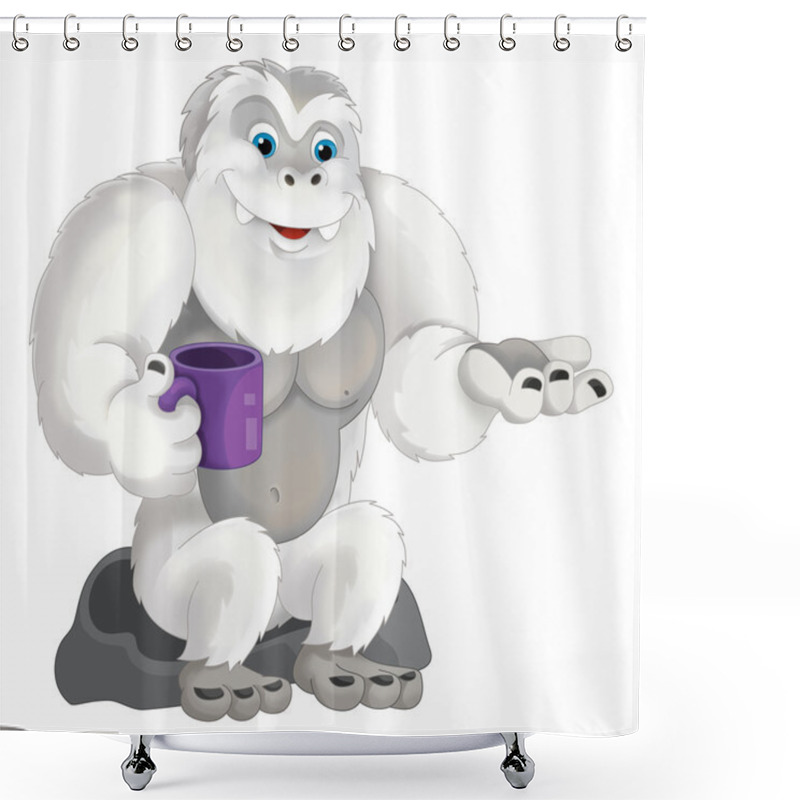 Personality  Cartoon Ape Like Yeti Shower Curtains