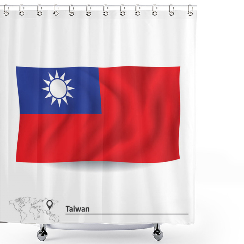 Personality  Flag Of Taiwan Shower Curtains