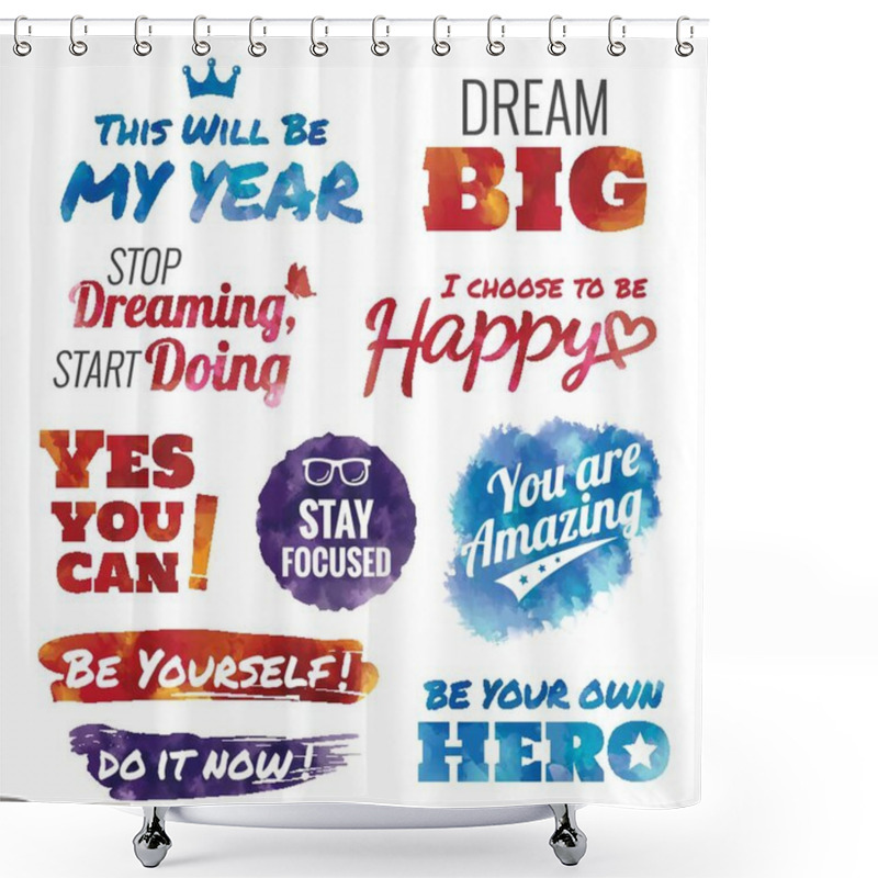 Personality  Set Of Motivational Quotes Shower Curtains