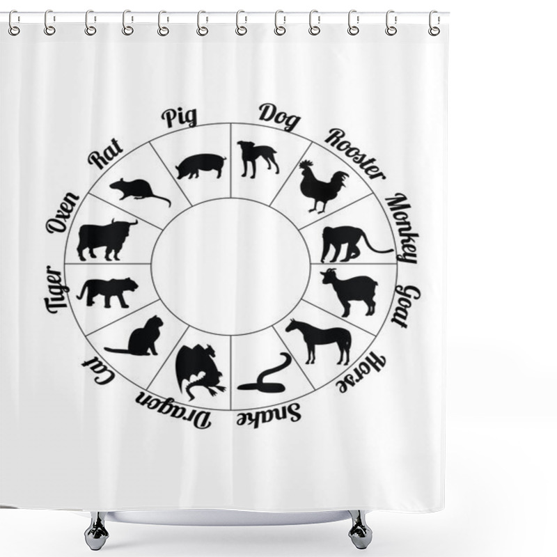 Personality  Chinese Zodiac Raster Shower Curtains