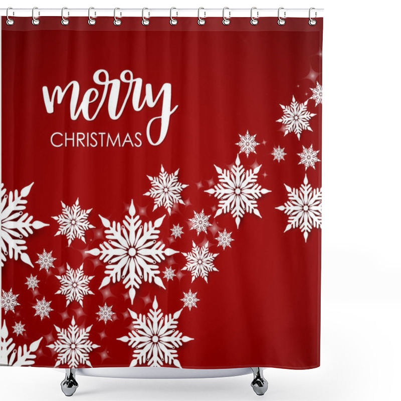 Personality  Christmas Card With Paper Snow Flake. Shower Curtains