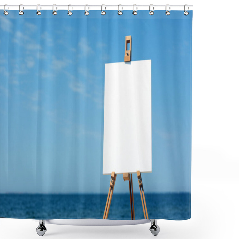 Personality  Easel With Canvas On Beach Shower Curtains