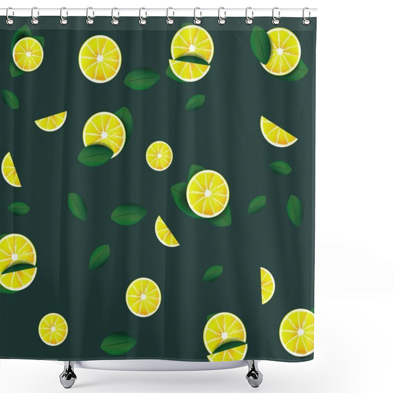 Personality  Lemon Slices Background Pattern Shower Curtains