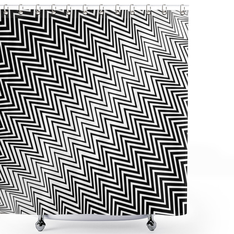 Personality  Wavy Zigzag Lines Pattern Shower Curtains