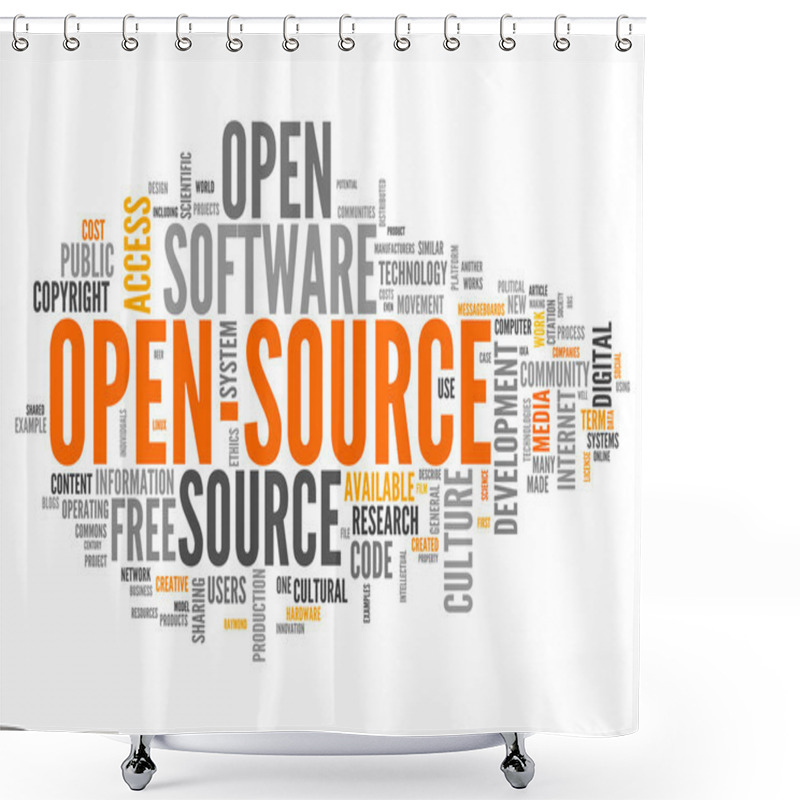 Personality  Word Cloud Open Source Shower Curtains