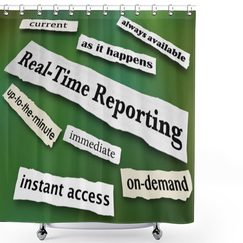 Personality  Real-Time Reporting News Headlines Instant Access 3d Illustration Shower Curtains