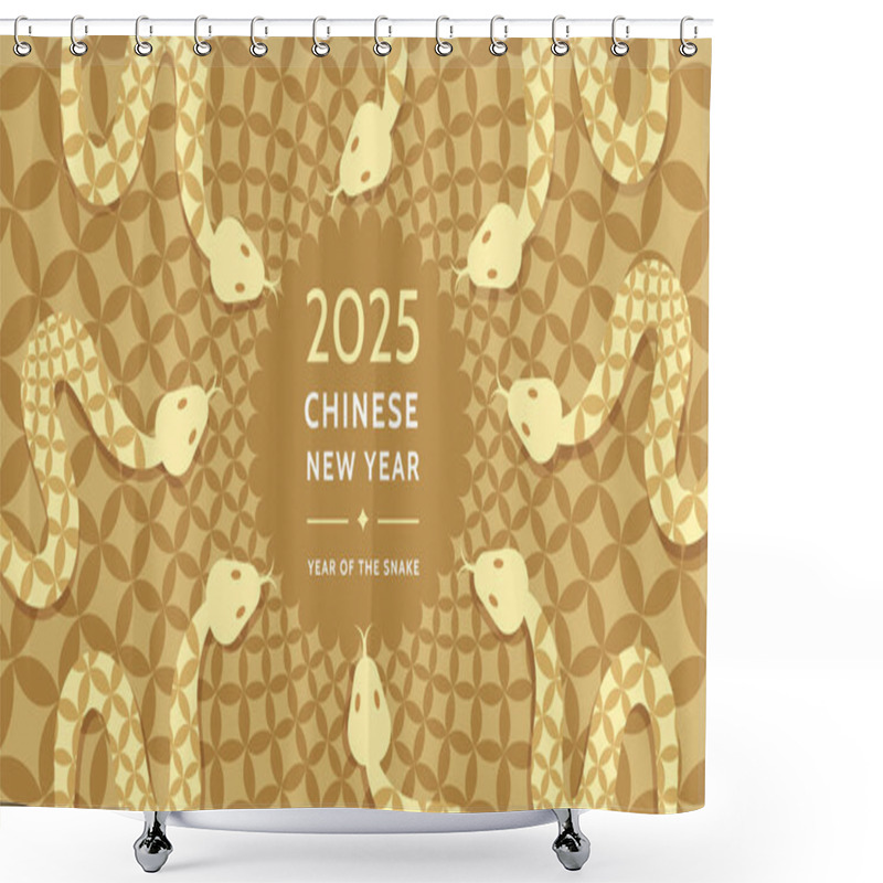 Personality  Chinese New Year 2025, Year Of The Snake. Lunar New Year Background, Banner, Poster, Greeting Card. Vector Design. Shower Curtains