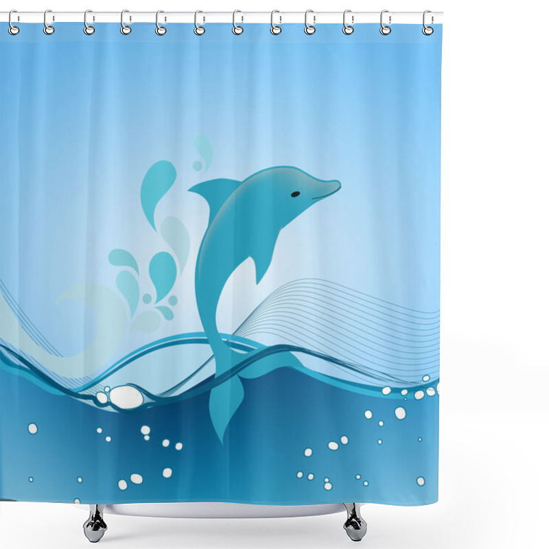 Personality  Cute Dolphin Shower Curtains