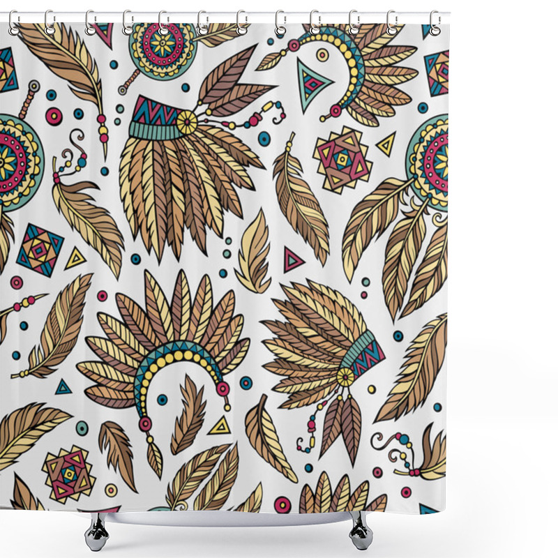 Personality  Tribal Native Ethnic Seamless Pattern   Shower Curtains