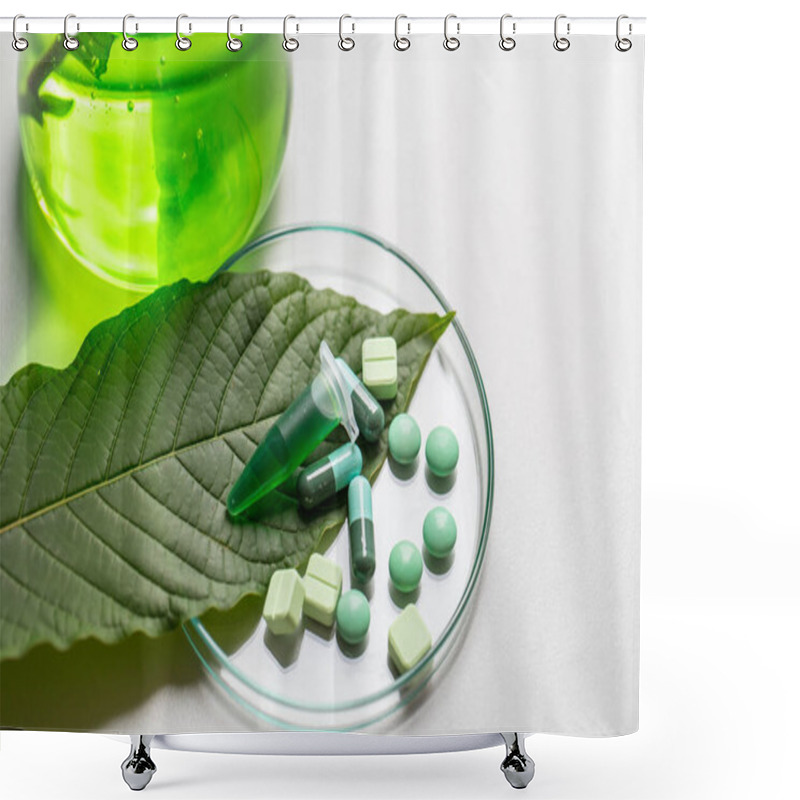 Personality  Science Research Leaves Of Mitragyna Speciosa (kratom) And Chemical Analysis In Lab. Shower Curtains