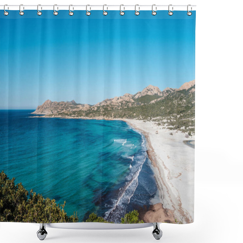 Personality  Deserted Ostriconi Beach In Balagne Region Of Corsica Shower Curtains