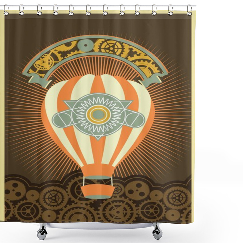 Personality  Steampunk Dirigible Shower Curtains