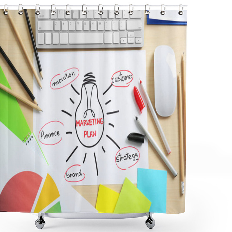 Personality  Paper Sheet With Text Shower Curtains