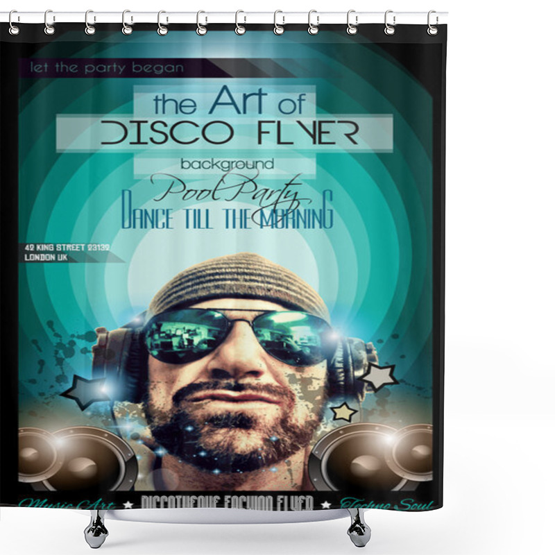 Personality  Disco Night Club Flyer Layout Shower Curtains