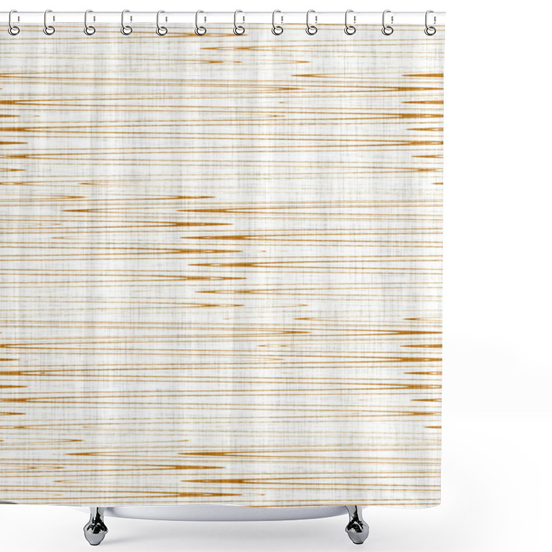 Personality  Linen Texture Background With Broken Stripe. Organic Irregular Striped Seamless Pattern. Modern Plain 2 Tone Spring Textile For Home Decor. Farmhouse Scandi Style Rustic Orange All Over Print. Shower Curtains