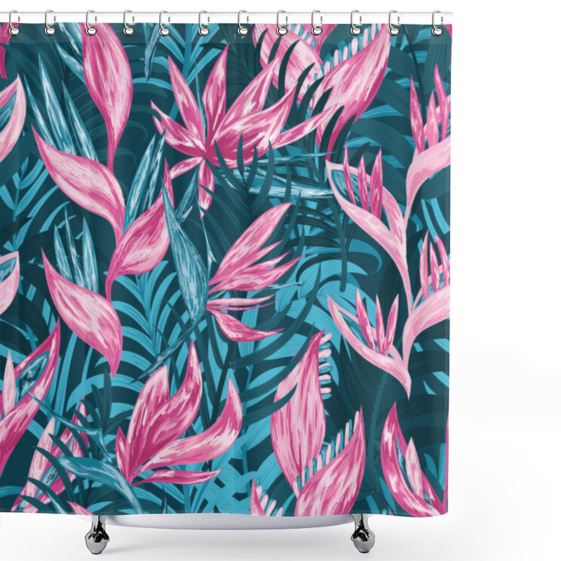 Personality  Hand Draw Tropical Flowers Shower Curtains