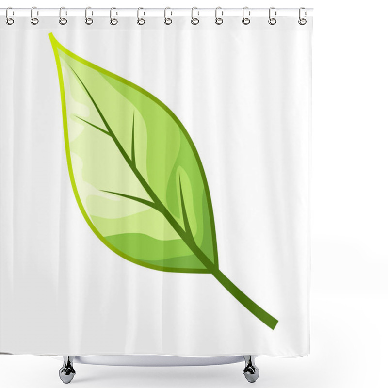 Personality  Eco Icon Green Leaf11 Shower Curtains