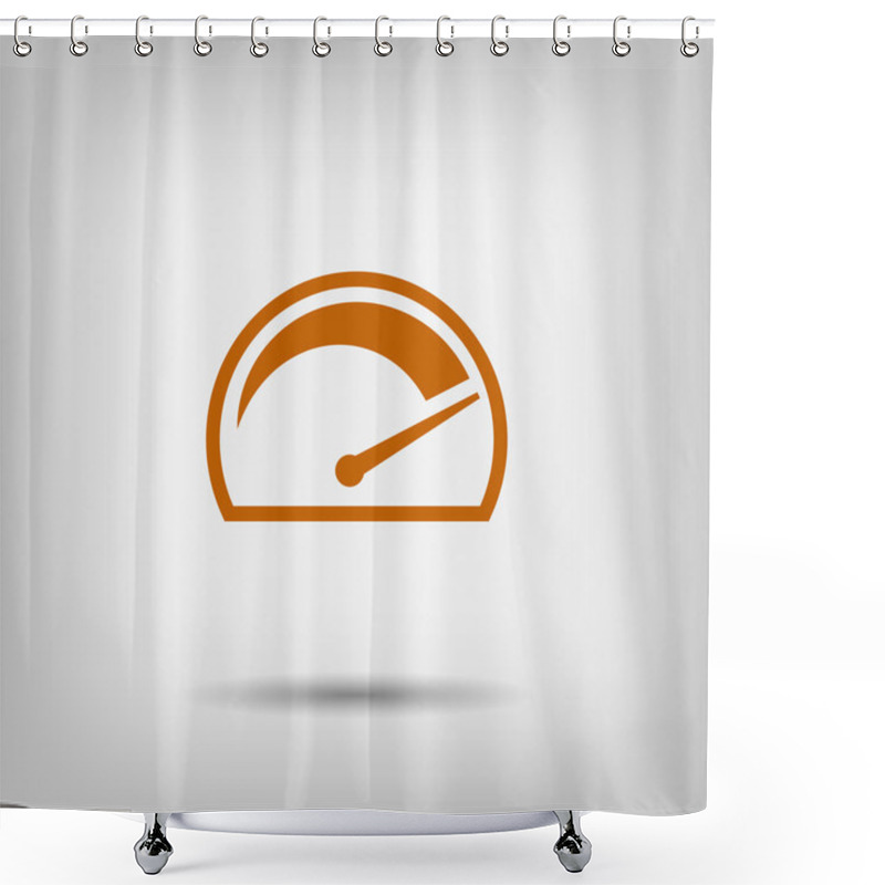 Personality  Pictograph Of Speedometer Icon Shower Curtains