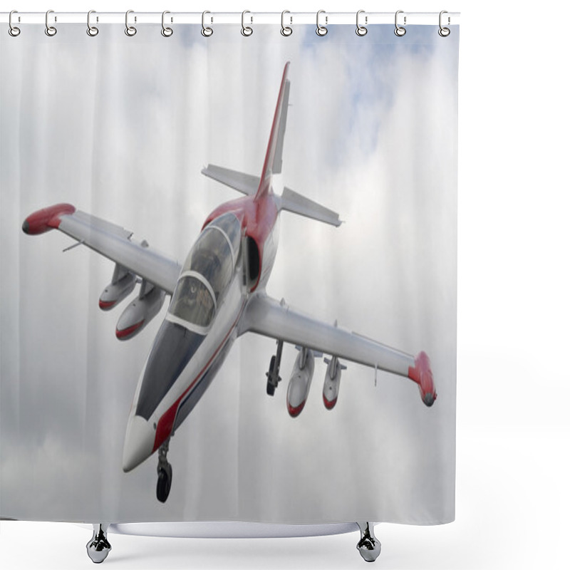 Personality  Aircraft In Clouded Sky Shower Curtains