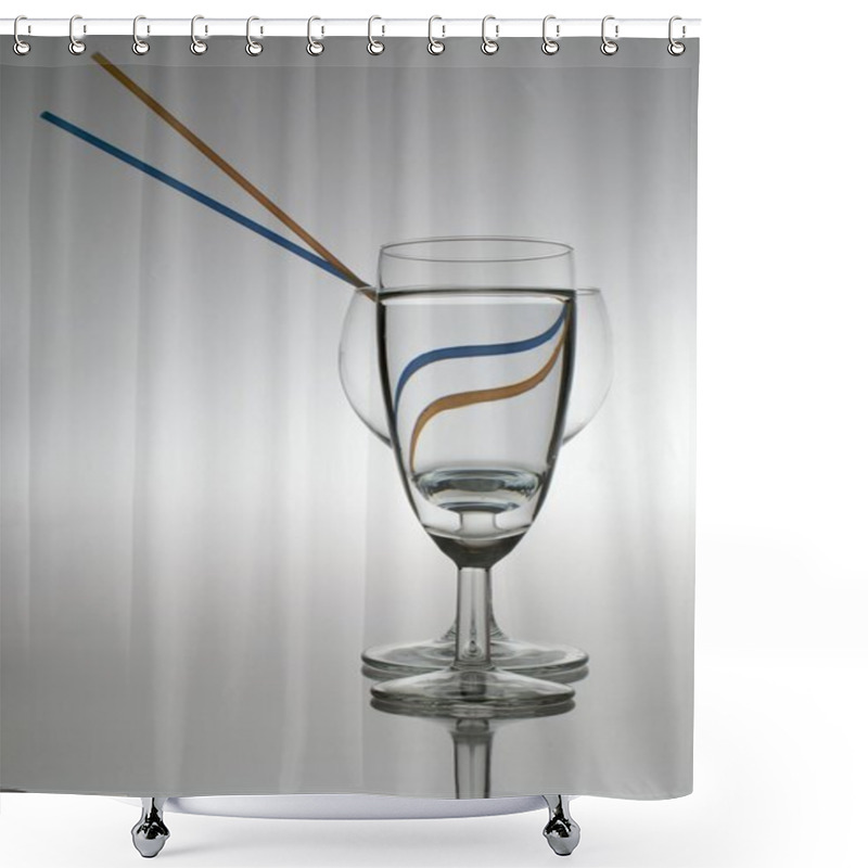 Personality  Goblets And Straws Shower Curtains