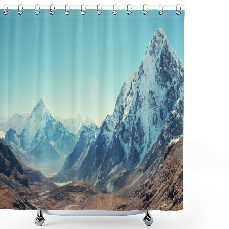 Personality  Mountain Peak Everest. Highest Mountain In The World. National Park, Nepal. Shower Curtains