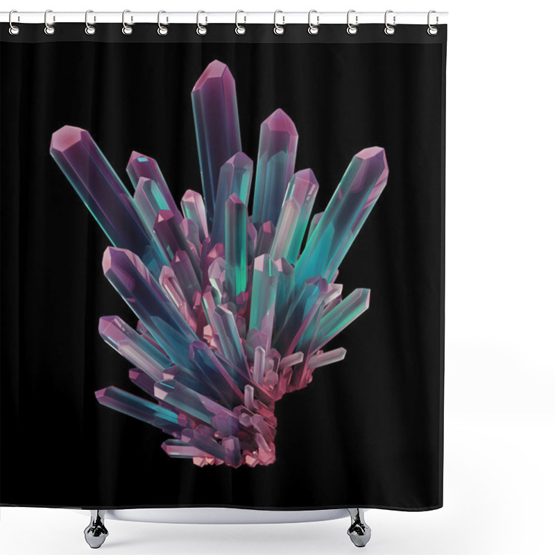 Personality  Blue Green Crystals, Shower Curtains