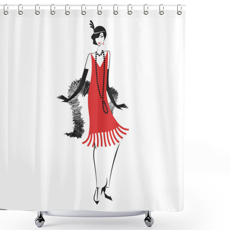 Personality  Woman In A Dress Of The 20's Shower Curtains