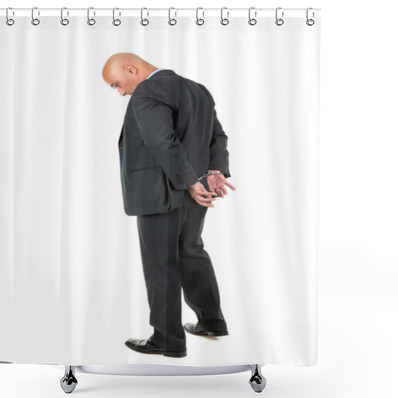 Personality  Sad Businessman In Handcuffs Shower Curtains