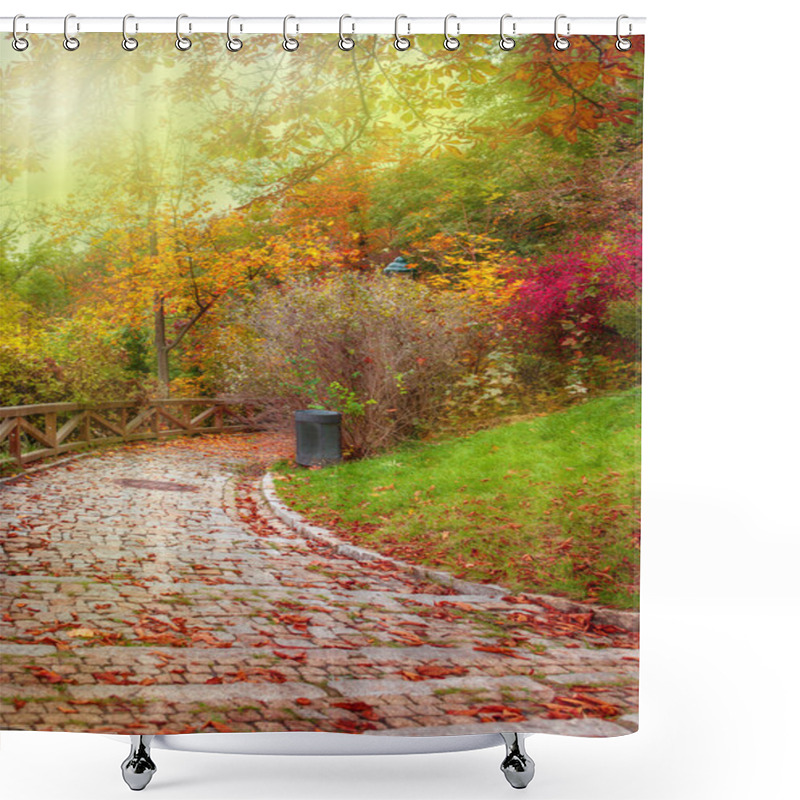 Personality  Autumnal Stone Path Shower Curtains