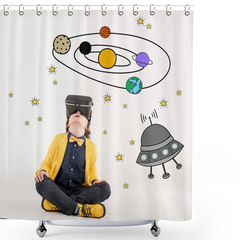 Personality  Boy Dreaming About Space Traveling  Shower Curtains