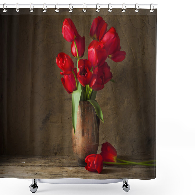 Personality  Still Life With Yellow Tulips Shower Curtains