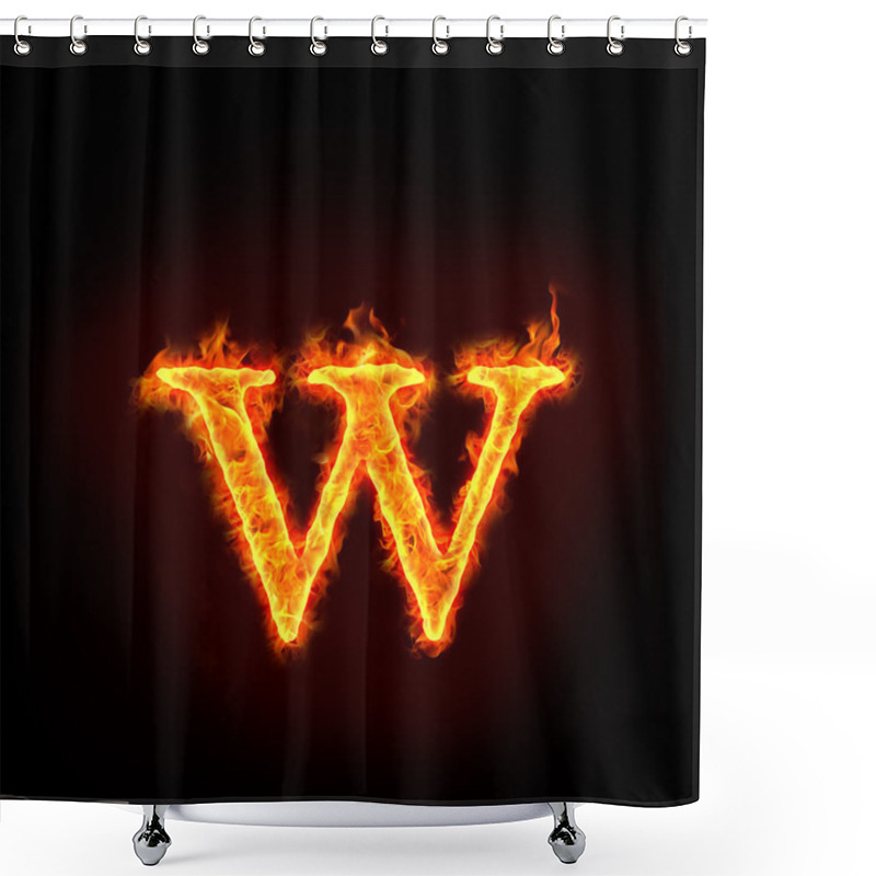 Personality  Fire Alphabets, Small Letter W Shower Curtains