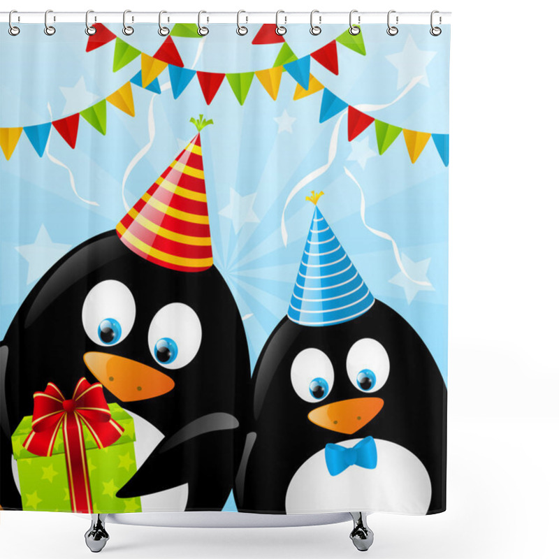 Personality  Funny Penguins Shower Curtains