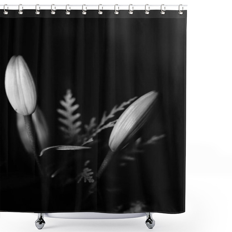 Personality  Artistic Studio Shot Flower Bouquet Valentine's Day Or Wedding Romantic Flowers Photograph In Lighting. Shower Curtains