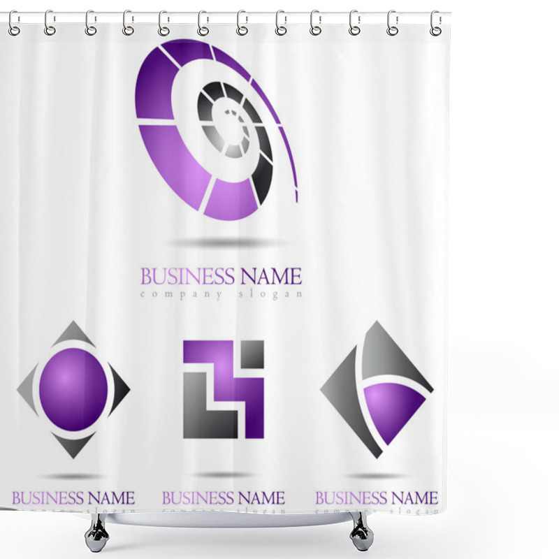 Personality  Business Logo Spiral Design Shower Curtains