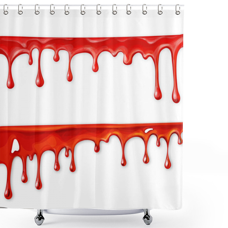 Personality  Blood Flowing, In Motion, Blood Trickling Down, Isolated Vector Shower Curtains