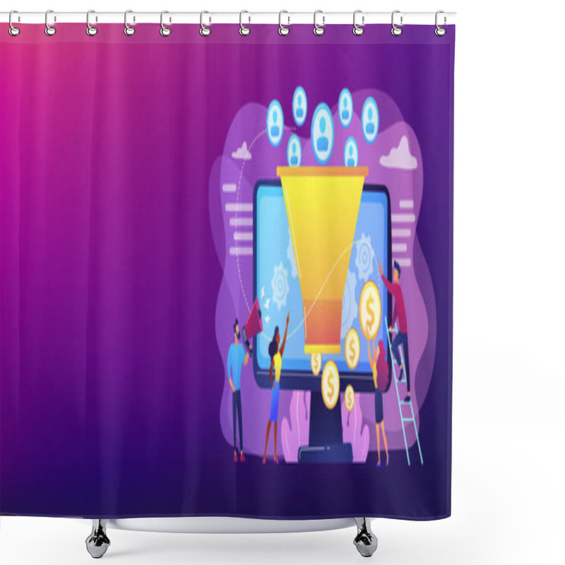 Personality  Generating New Leads Concept Banner Header. Shower Curtains