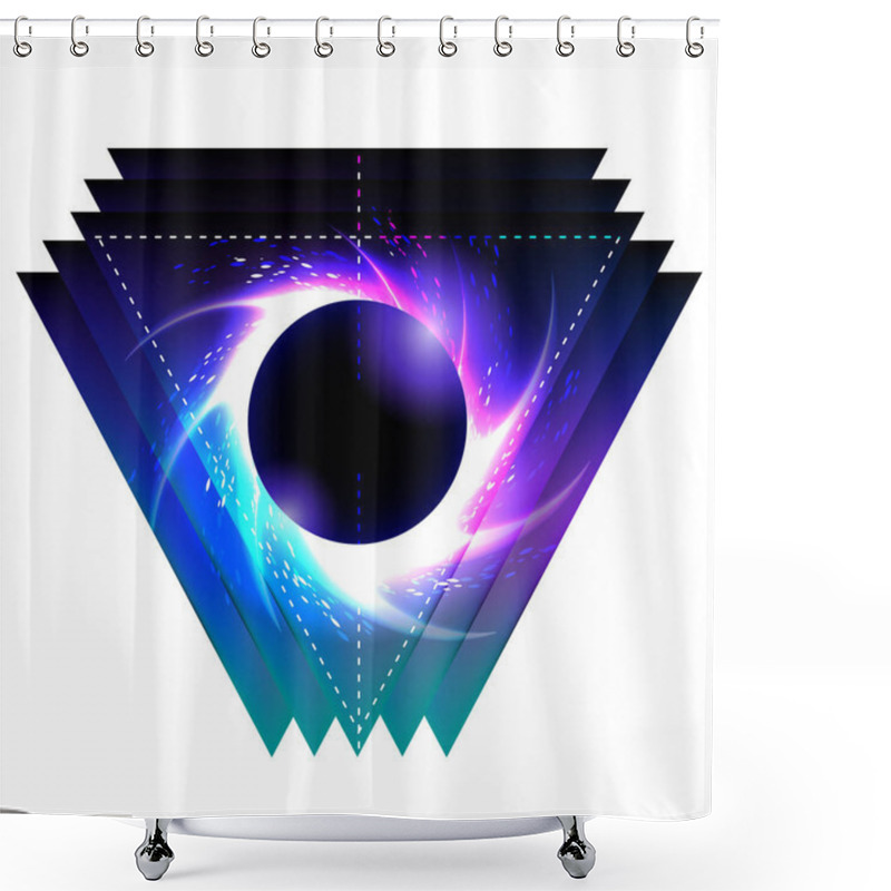 Personality  Black Hole With Starry Vortex Shower Curtains