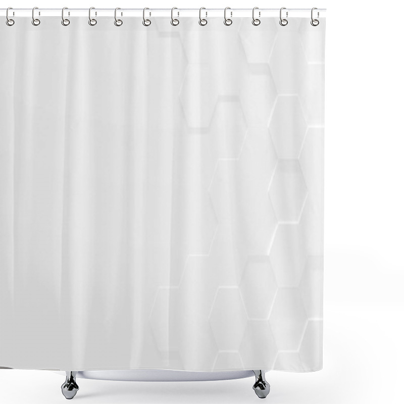 Personality  White Hexagon Background With Copy Space (3D Illustration) Shower Curtains