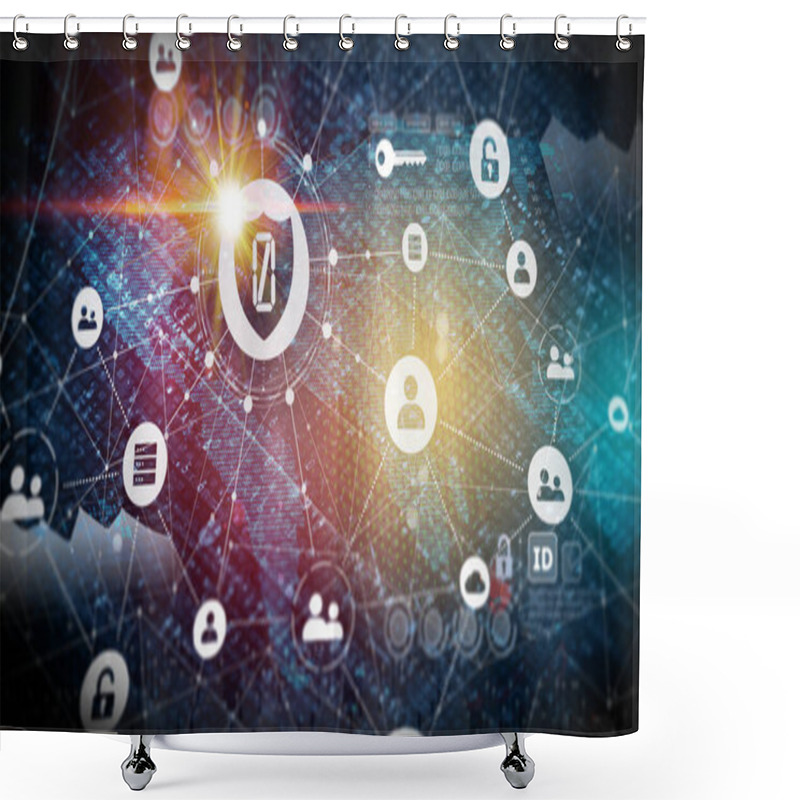 Personality  Zero Trust Architecture And Zero Trust Network Architecture - ZTA And ZTNA - IT Security Model Based On Maintaining Strict Access Controls And Not Trusting Anyone By Default - Conceptual Illustration Shower Curtains