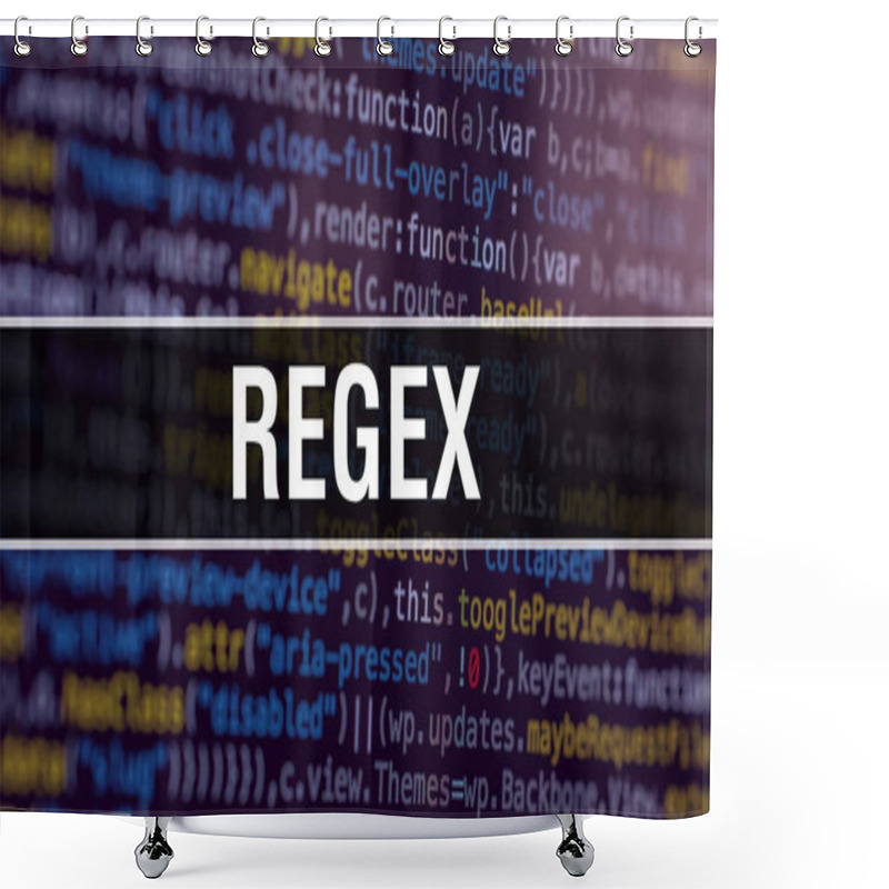 Personality  Regex With Abstract Technology Binary Code Background.Digital Bi Shower Curtains