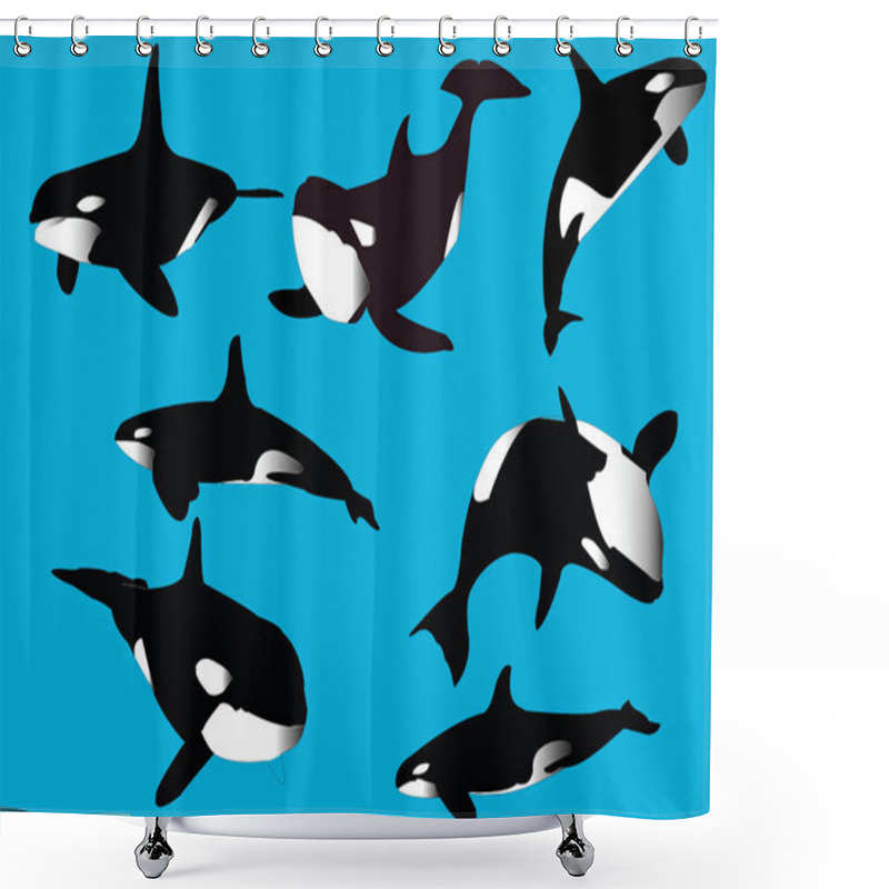 Personality  Whales Collection Shower Curtains