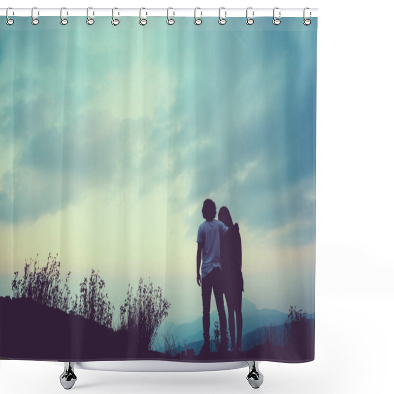 Personality  Natural Background Couples Lovers. The Sun Rises In The Morning On The Mountain. Thailand Doi Inthanon. Travel Nature. Travel Relax. Nature, Outdoor, Holiday. Shower Curtains