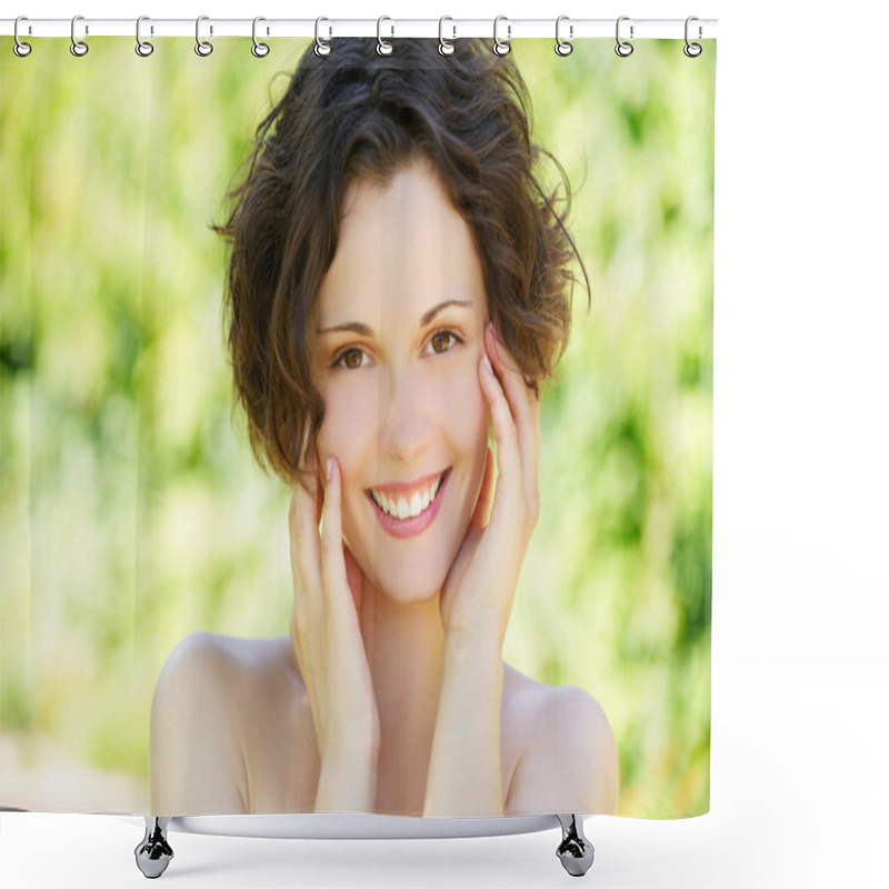 Personality  Healthy Girl Outdoors Shower Curtains