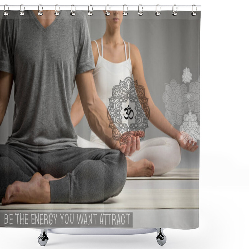 Personality  Couple Sitting In Lotus Position   Shower Curtains