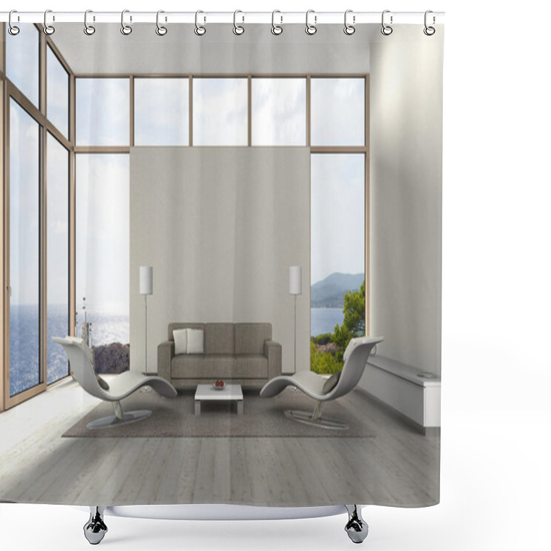 Personality  Modern Seaside Living Room Shower Curtains