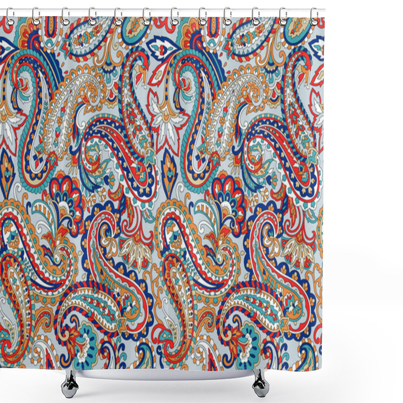 Personality  Seamless Indian Paisley Pattern Shower Curtains